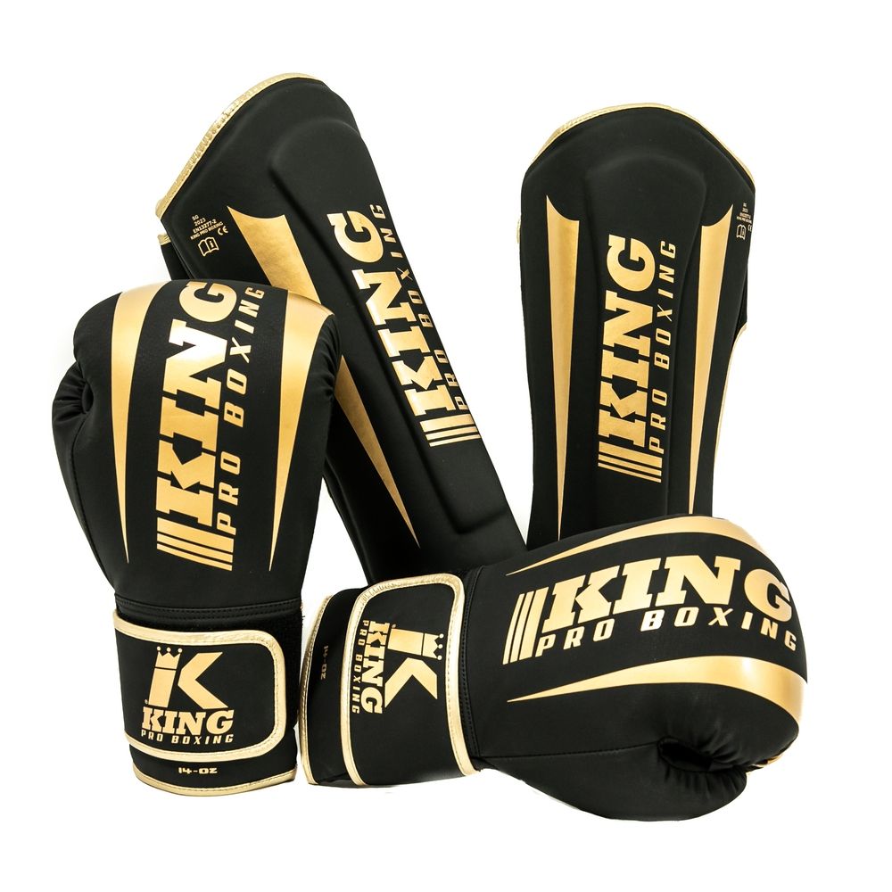 Chrániče holení King Pro boxing Revo 6 - černá/zlatá, KPB/SG REVO-6