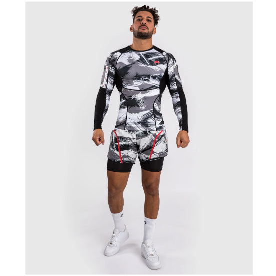 Venum rashguard Electron 3.0 - šedá/červená, VENUM-04551-618