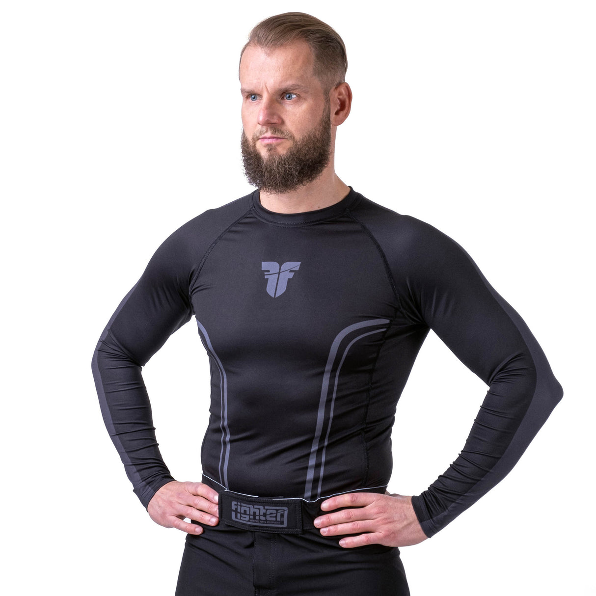 Rashguard Fighter Lines - černá, FRSG-LN