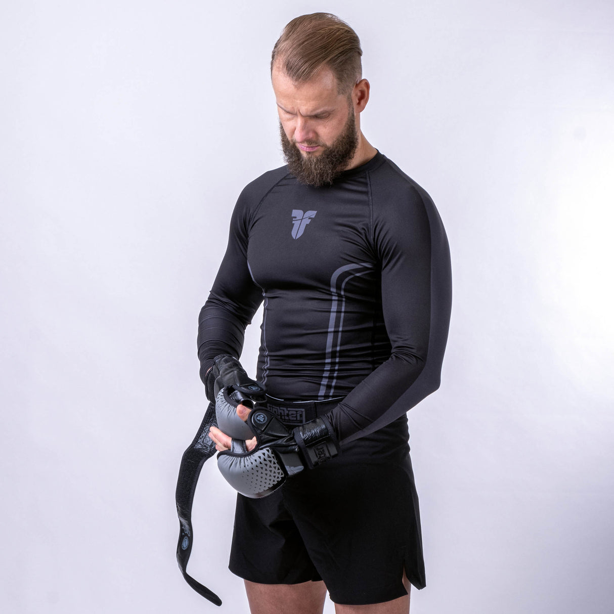 Rashguard Fighter Lines - černá, FRSG-LN