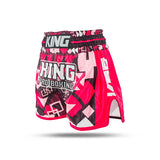 King Classic Muay Thai trenky - červená,  KPB ABSTRACT 2