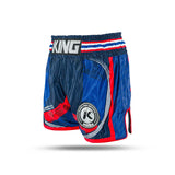 King Classic Muay Thai trenky - modrá/červená,  KPB FLAG 2