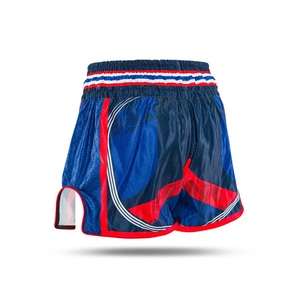 King Classic Muay Thai trenky - modrá/červená,  KPB FLAG 2