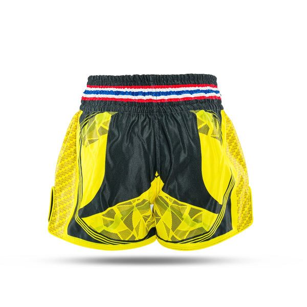 King Classic Muay Thai trenky - žlutá/černá,  KPB FLAG 3