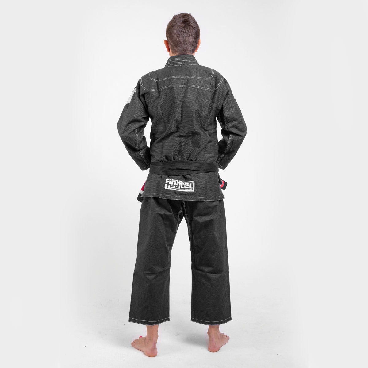 Fighter BJJ kimono Rice Straw - dětské - černá, BJJBL-09