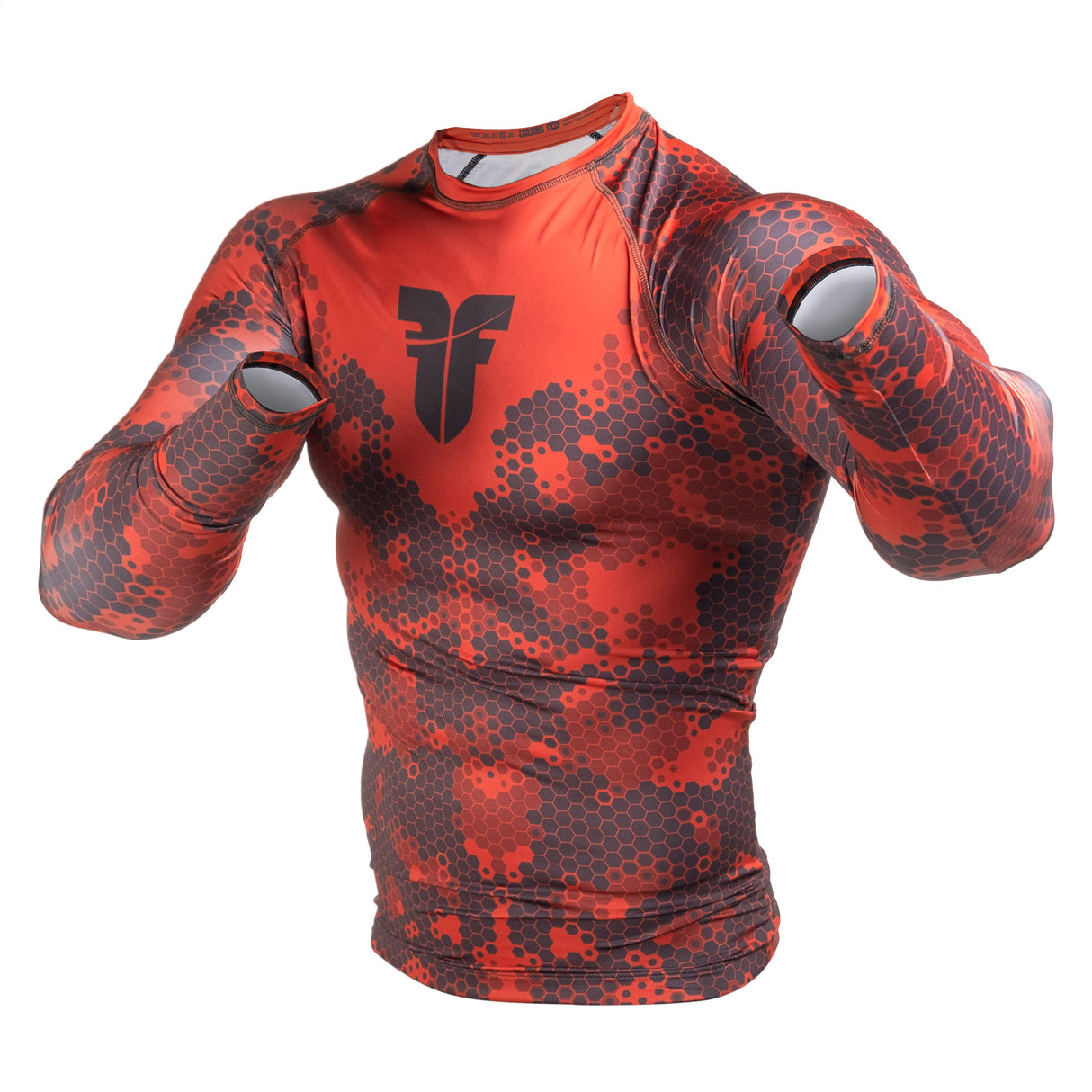 Rash guard Fighter - Honey Camo - červená, FRG-18