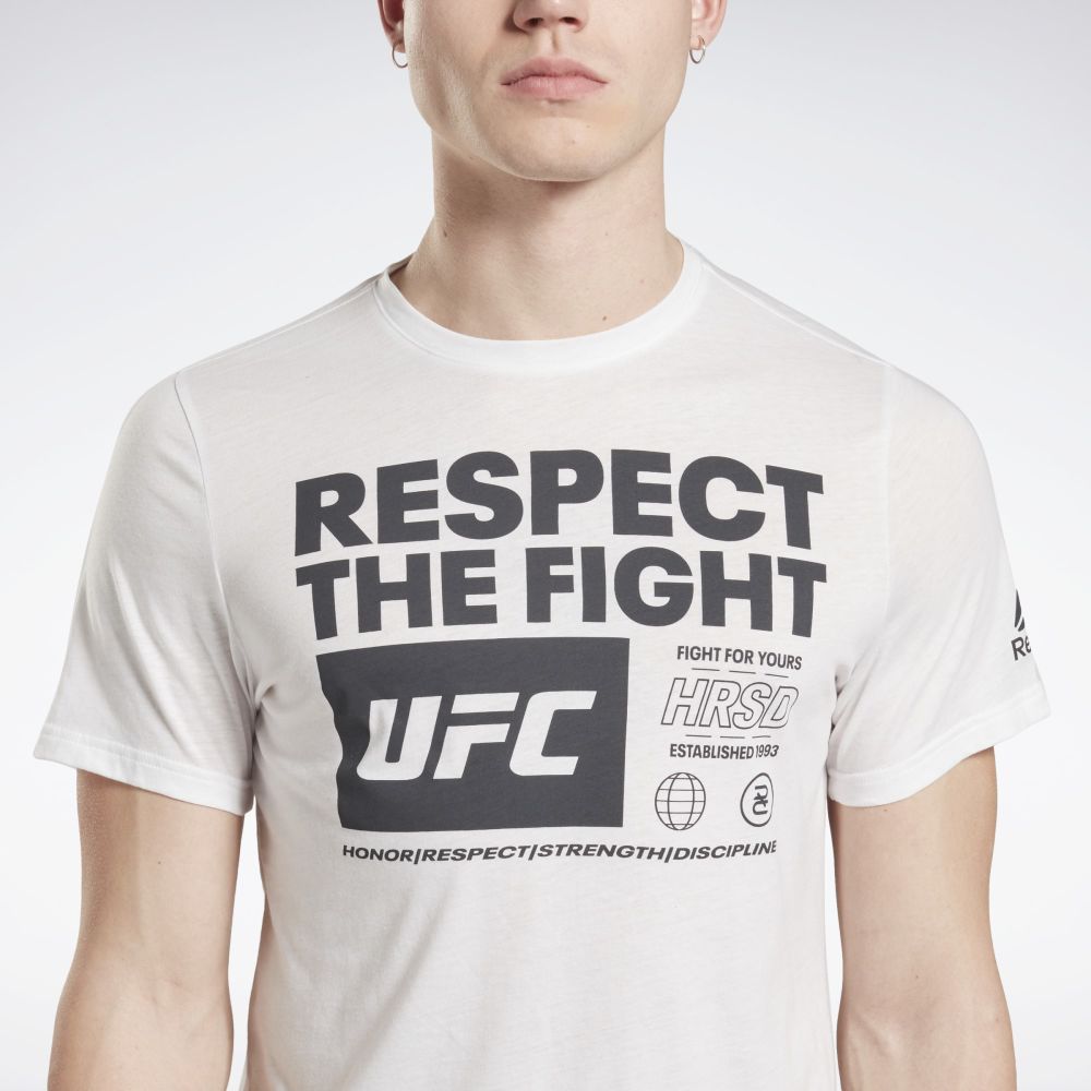 Reebok UFC Fan Gear triko - bílá, FU1292