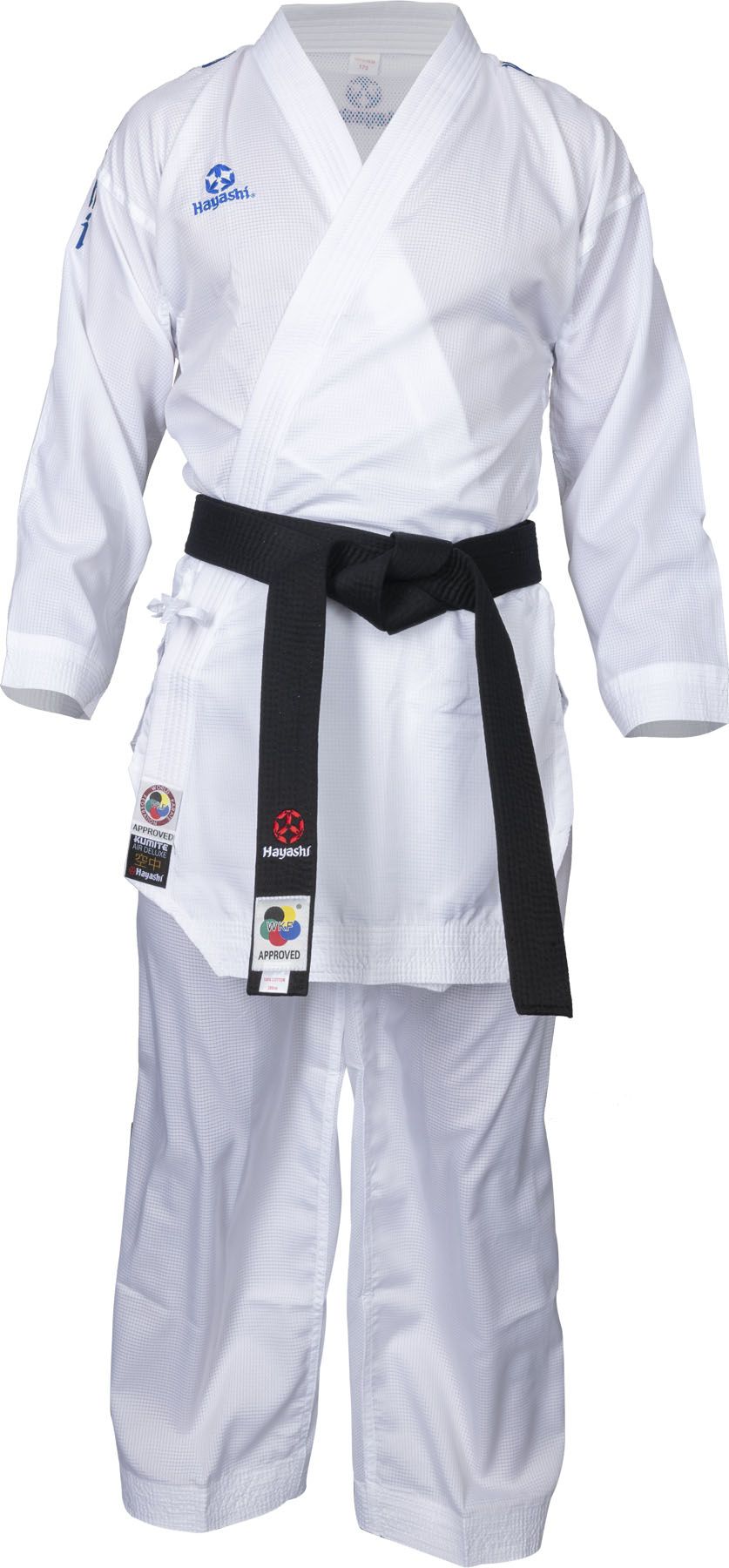 Hayashi kumite kimono AirDeluxe - WKF approved, bílá/modrá, 0474-11